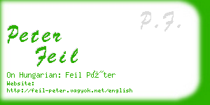 peter feil business card